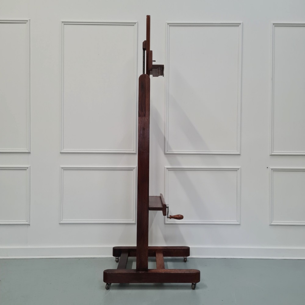 Fantastic French Oak Easel with winder c1900 View XII