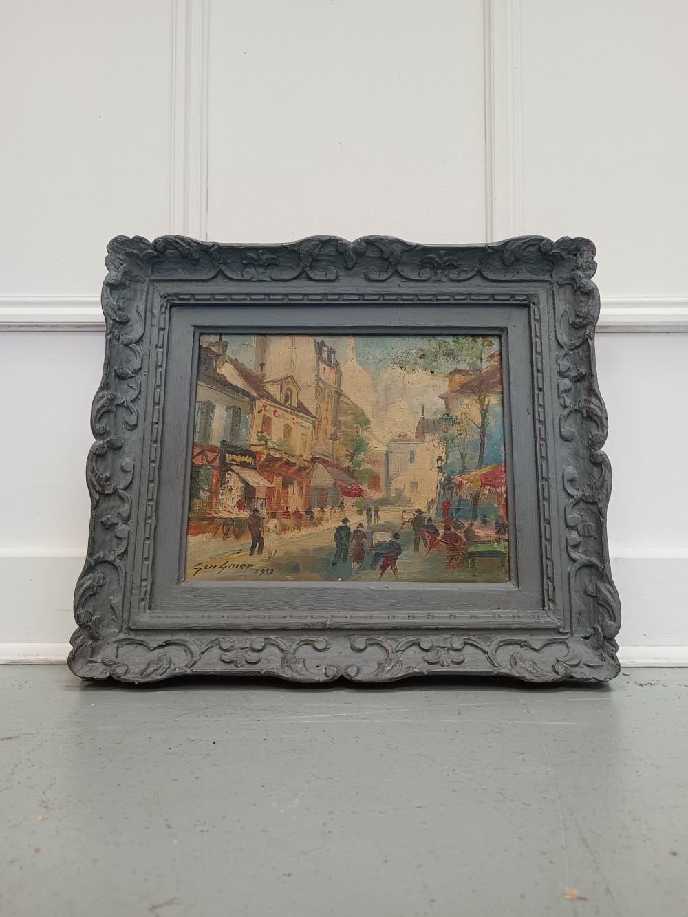 Antique Oil Painting of Montmartre Paris