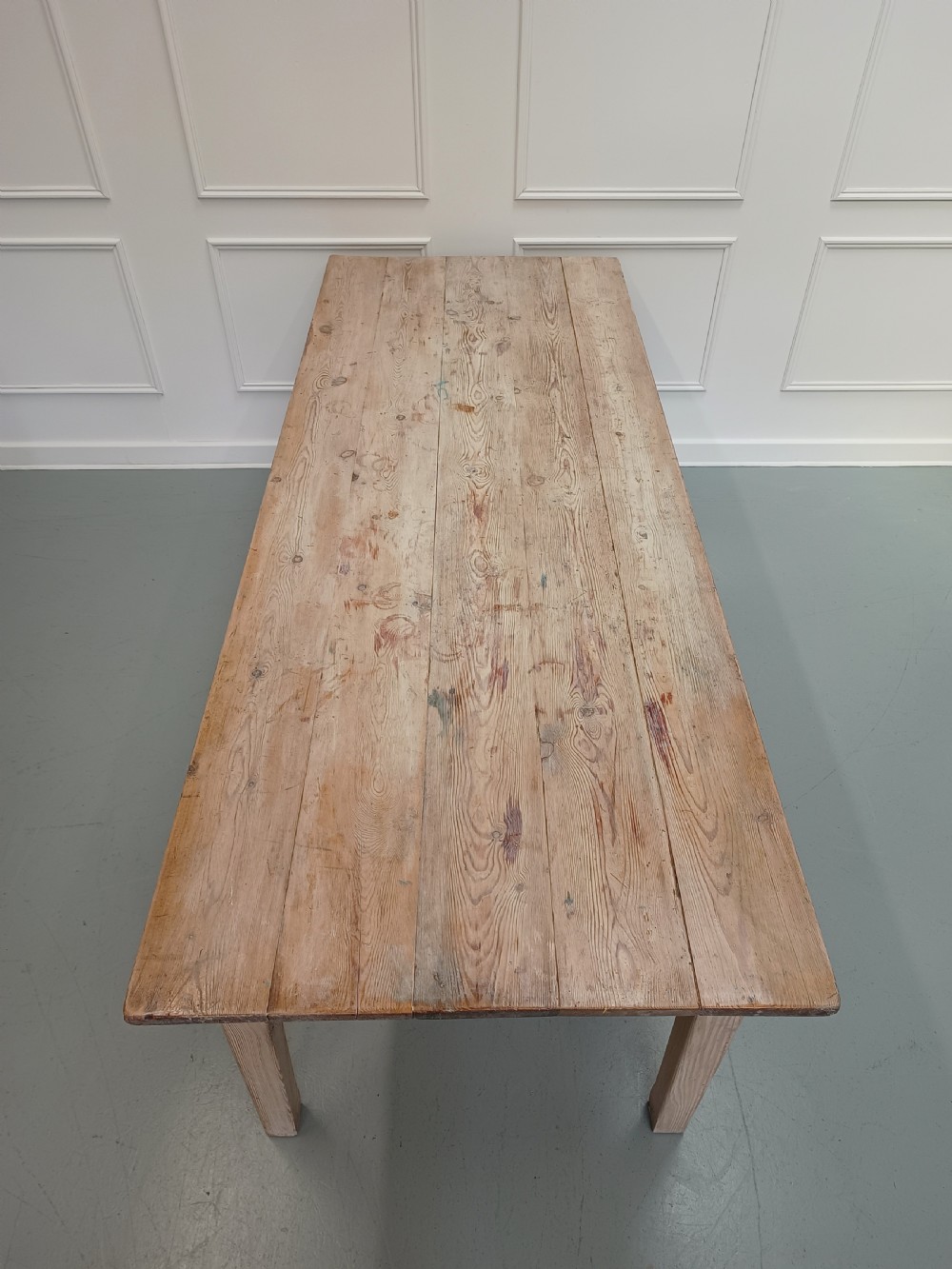 Enormous Antique Farmhouse Pine Table View VII