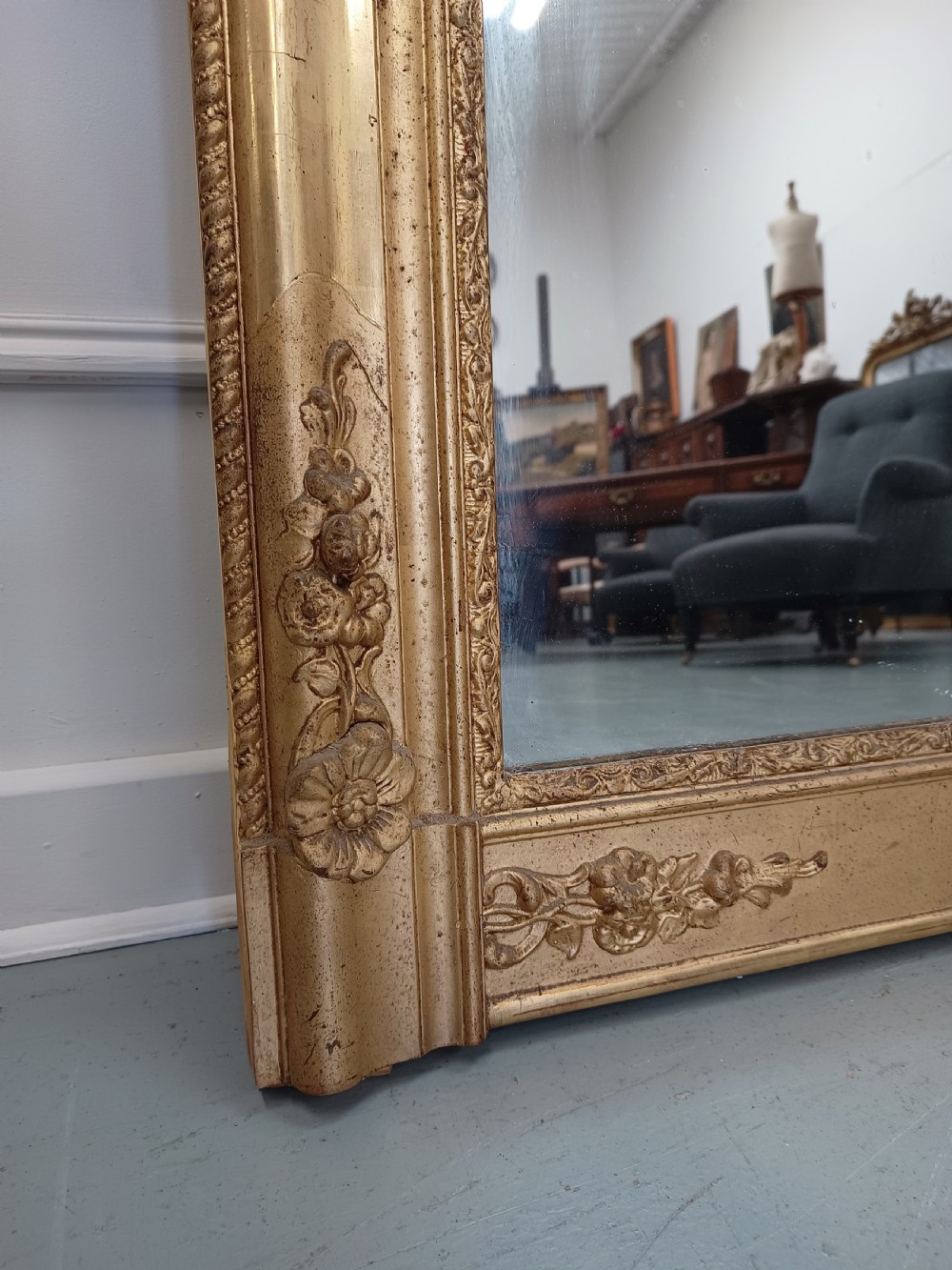 French Gilded Antique Mirror C1840 View II