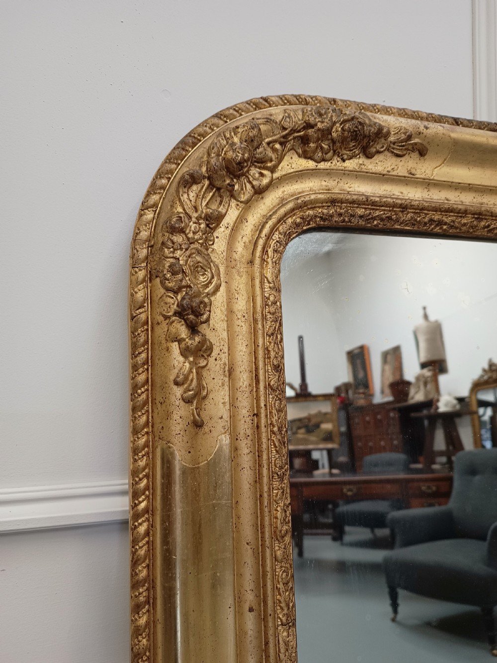 French Gilded Antique Mirror C1840 View III