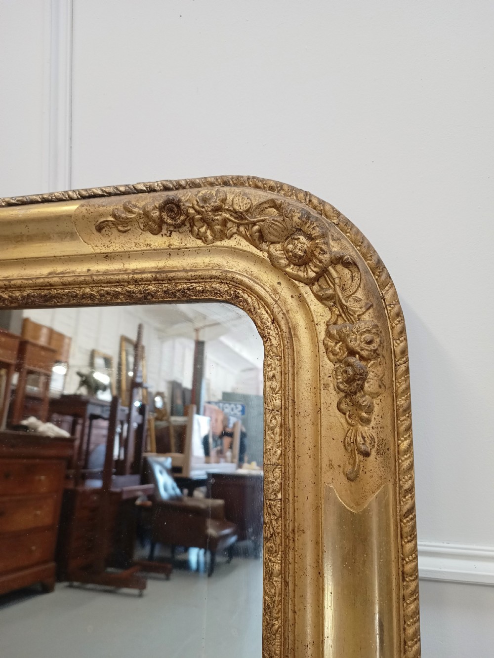 French Gilded Antique Mirror C1840 View IV