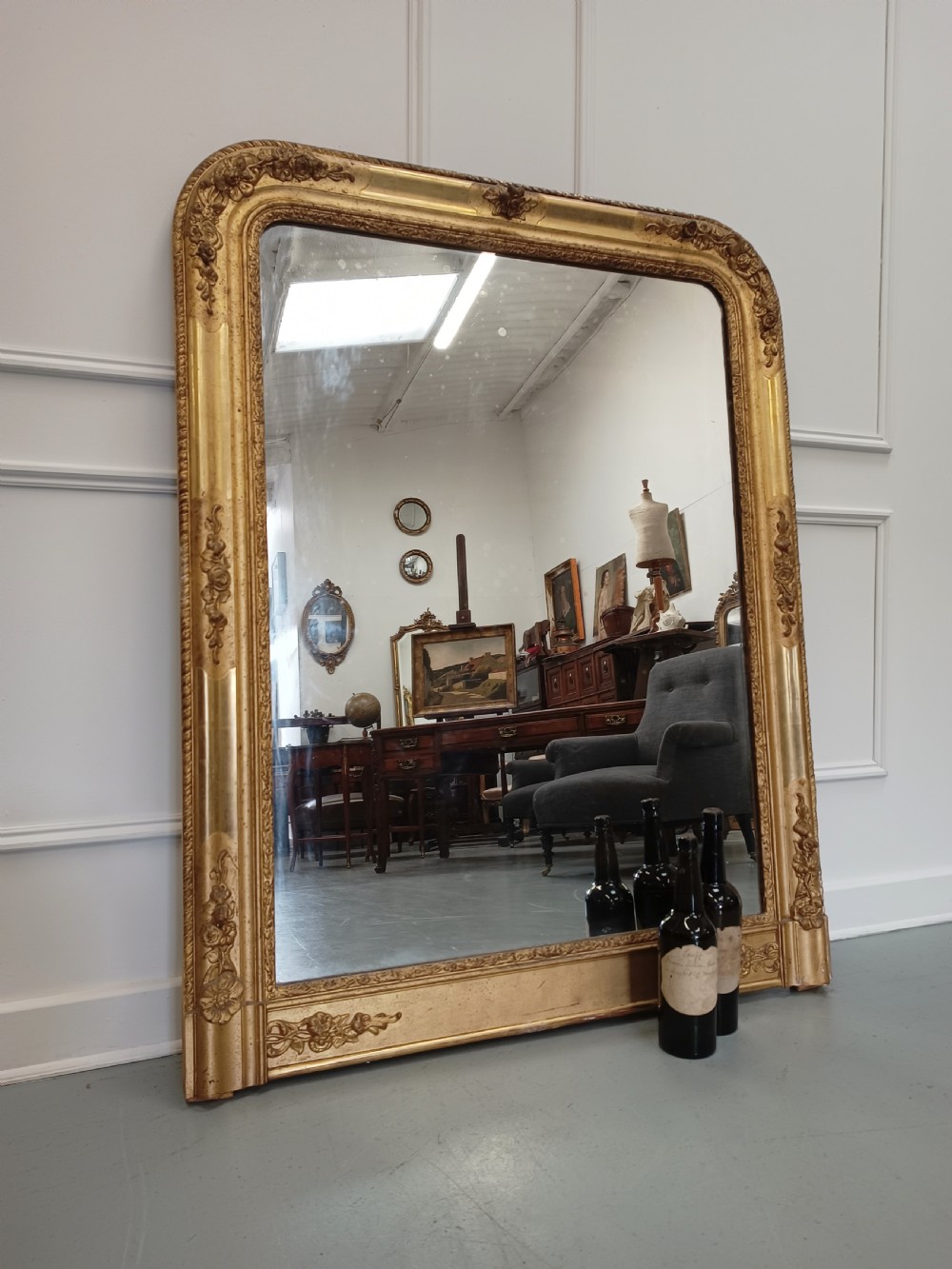 French Gilded Antique Mirror C1840 View V
