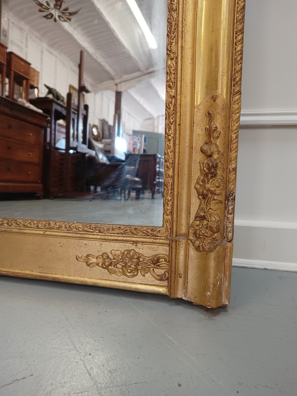 French Gilded Antique Mirror C1840 View VII