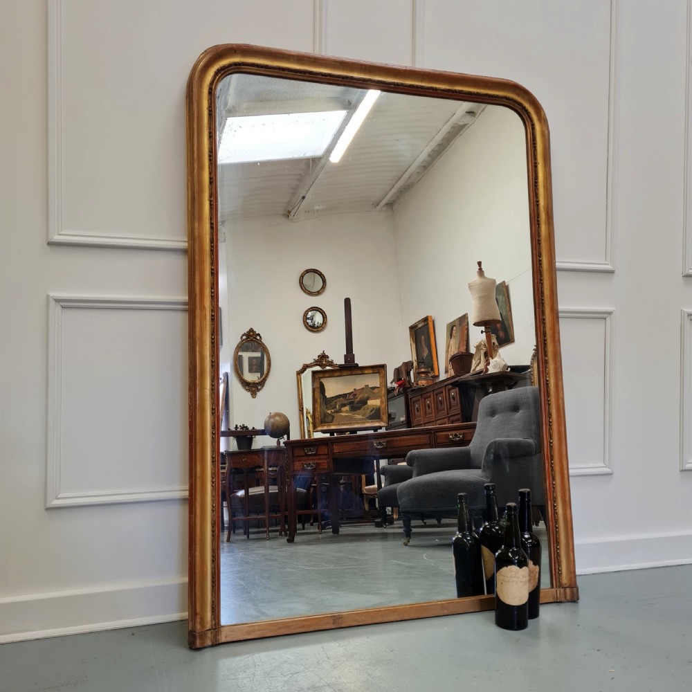 Large Overmantle Antique Gilded Mirror c1880 View II