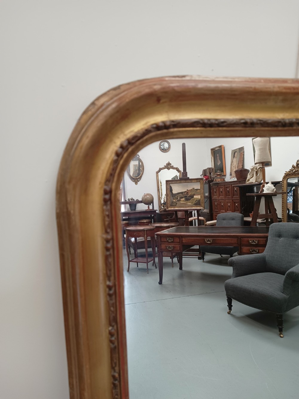 Large Overmantle Antique Gilded Mirror c1880 View IV