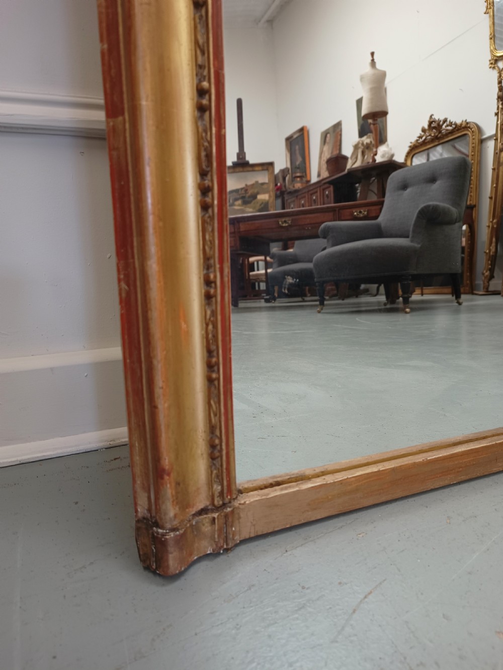 Large Overmantle Antique Gilded Mirror c1880 View VI