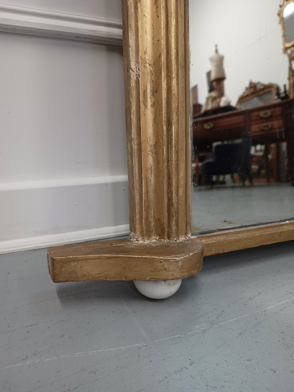 Antique late 19th Century Gilt Overmantle Wall Mirror View II
