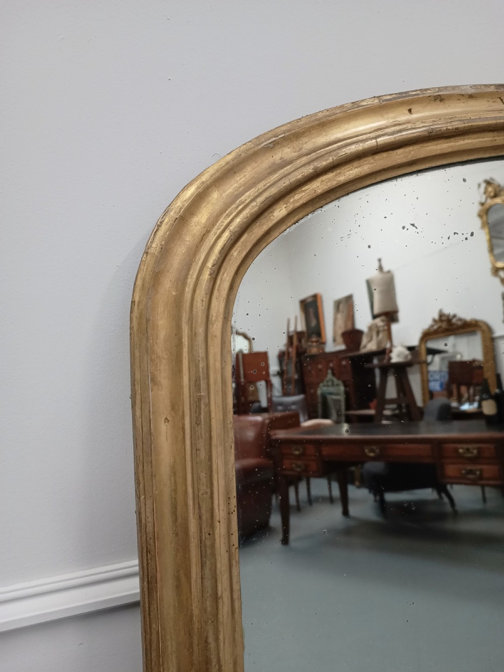 Antique late 19th Century Gilt Overmantle Wall Mirror View III