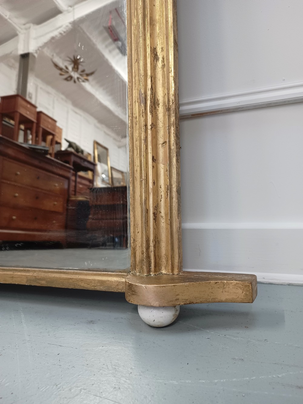Antique late 19th Century Gilt Overmantle Wall Mirror View VI