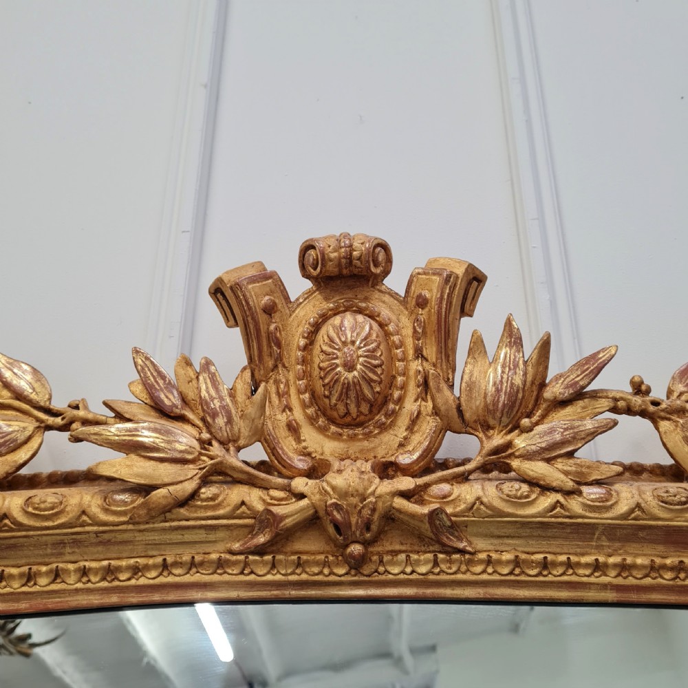 Large Antique Gilded English Overmantle Mirror c1850 View III