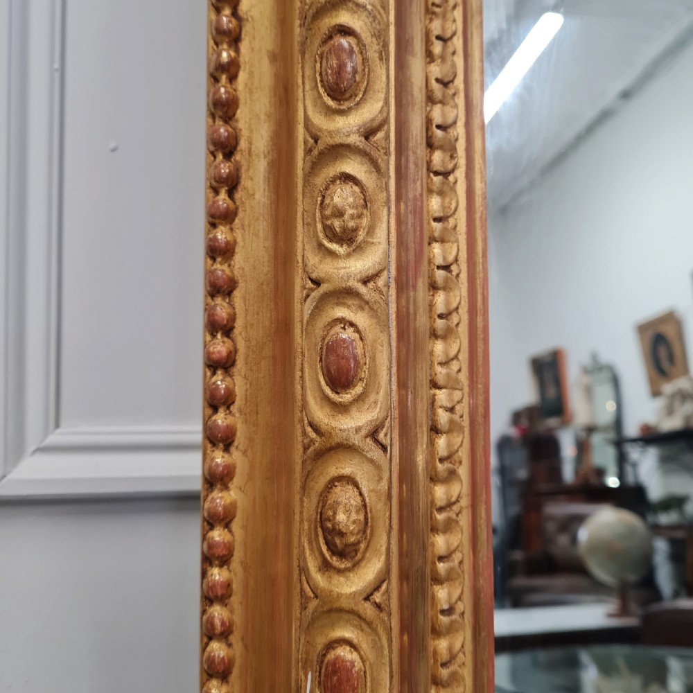 Large Antique Gilded English Overmantle Mirror c1850 View IV
