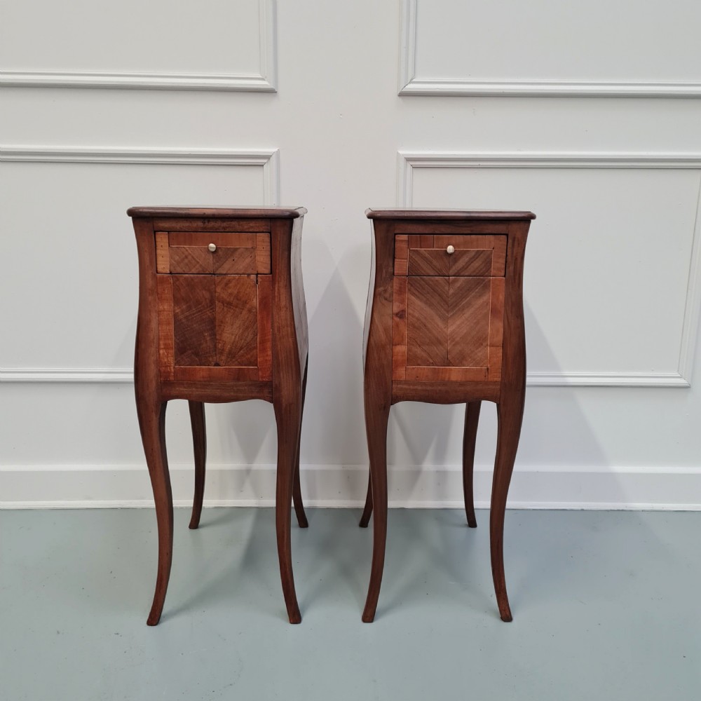 Pair of French Walnut Bedside Tables c1920 View III
