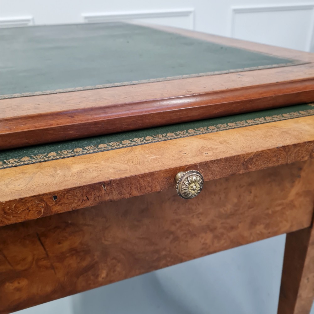 Antique Burr Walnut Desk c1900 View V