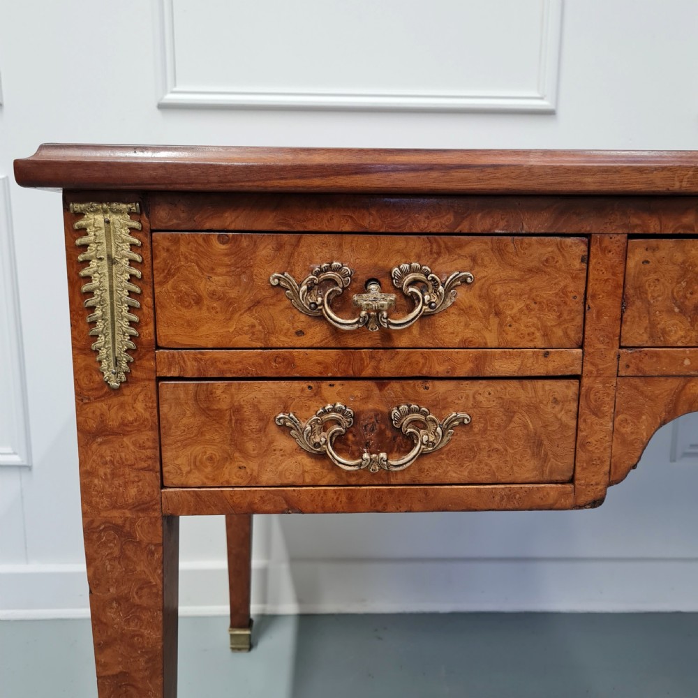 Antique Burr Walnut Desk c1900 View X