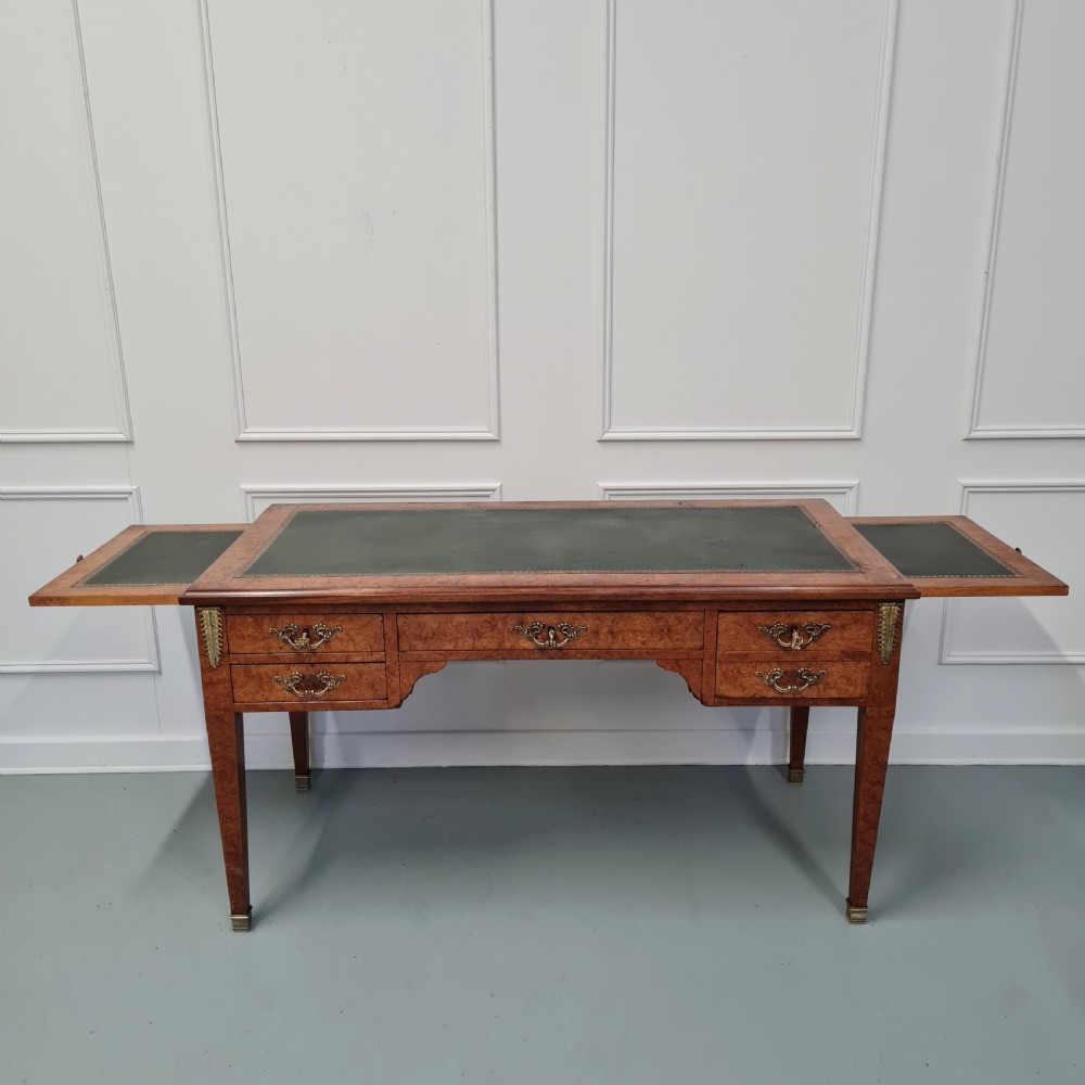 Antique Burr Walnut Desk c1900 View XI