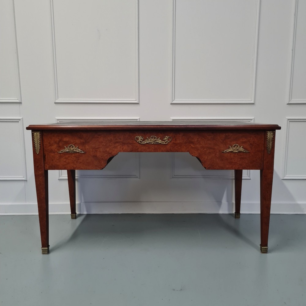 Antique Burr Walnut Desk c1900 View XII