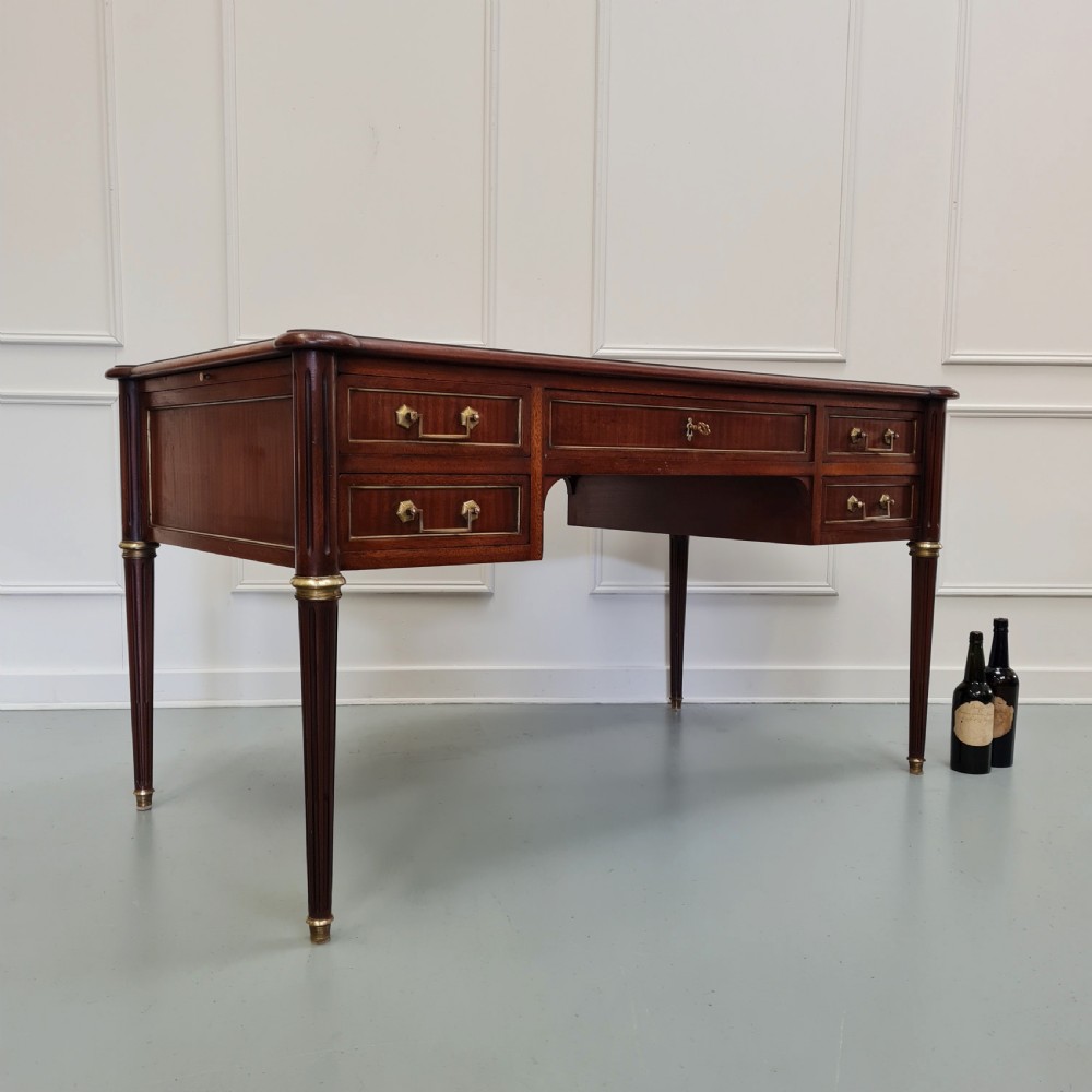 Large Antique French Mahogany Desk c1920 View VI