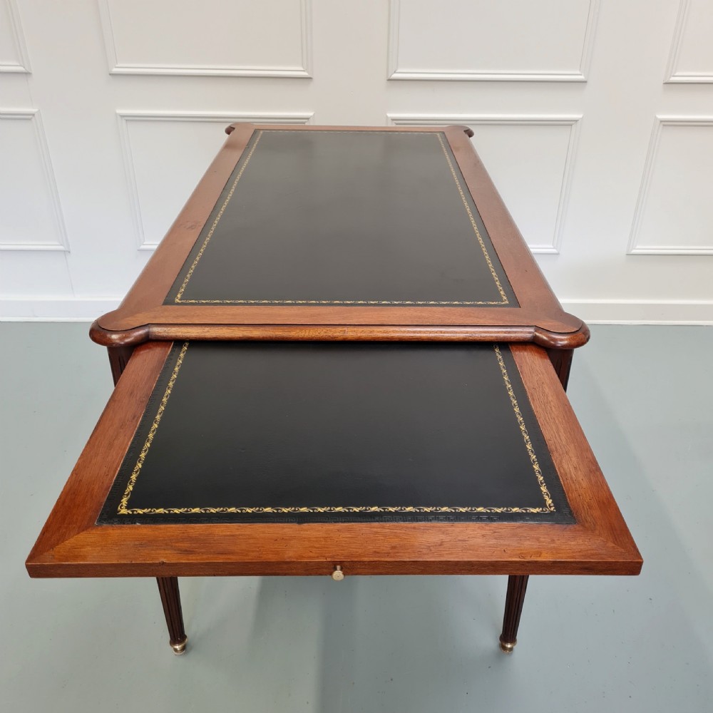 Large Antique French Mahogany Desk c1920 View VIII