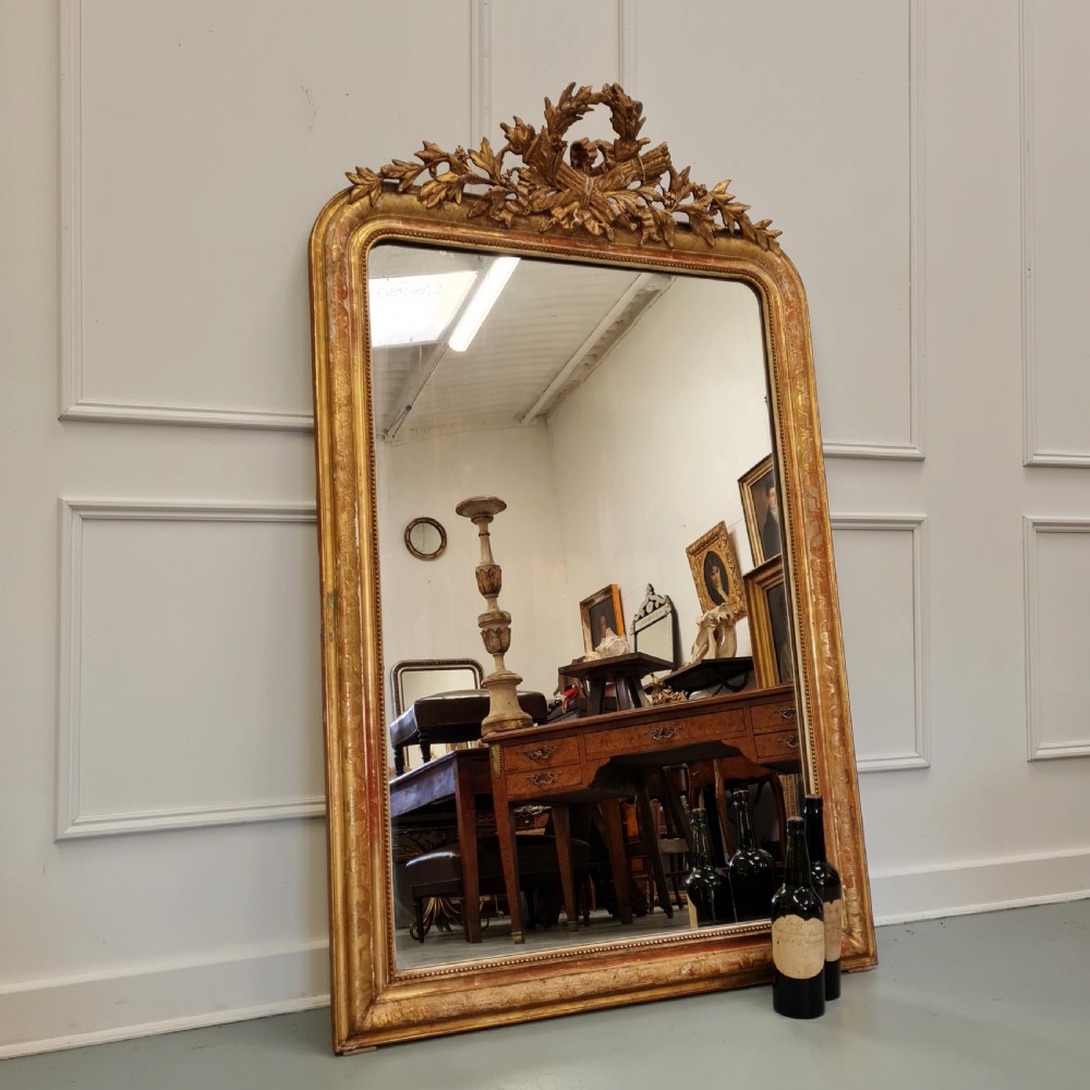 Antique French Gilded Mirror c1880 View VII