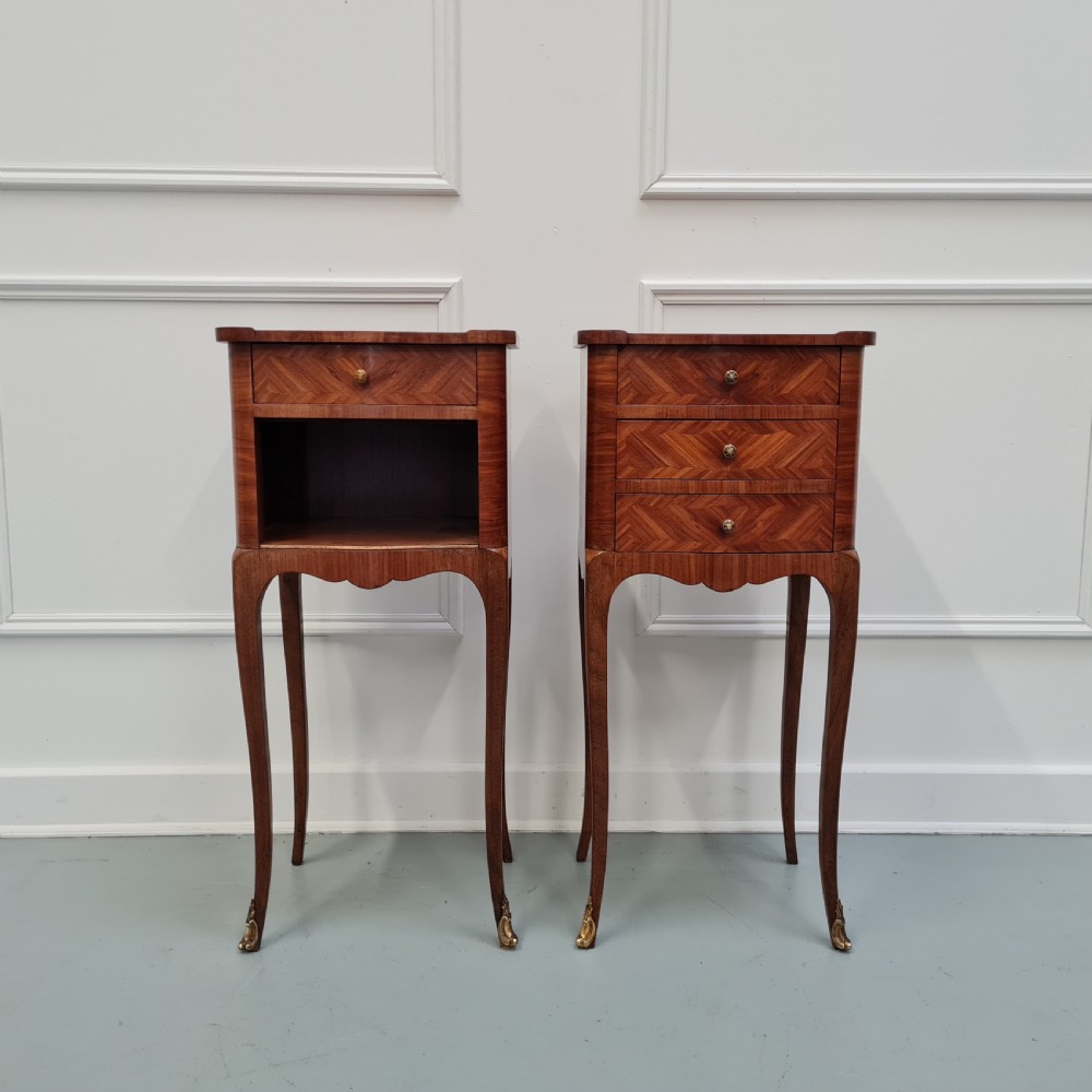 Pair of Kingwood Bedside Tables c1930 View IV