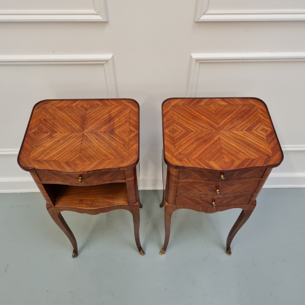 Pair of Kingwood Bedside Tables c1930 View V