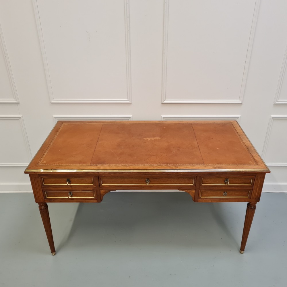 Large Antique French Mahogany Desk c1930 View VII