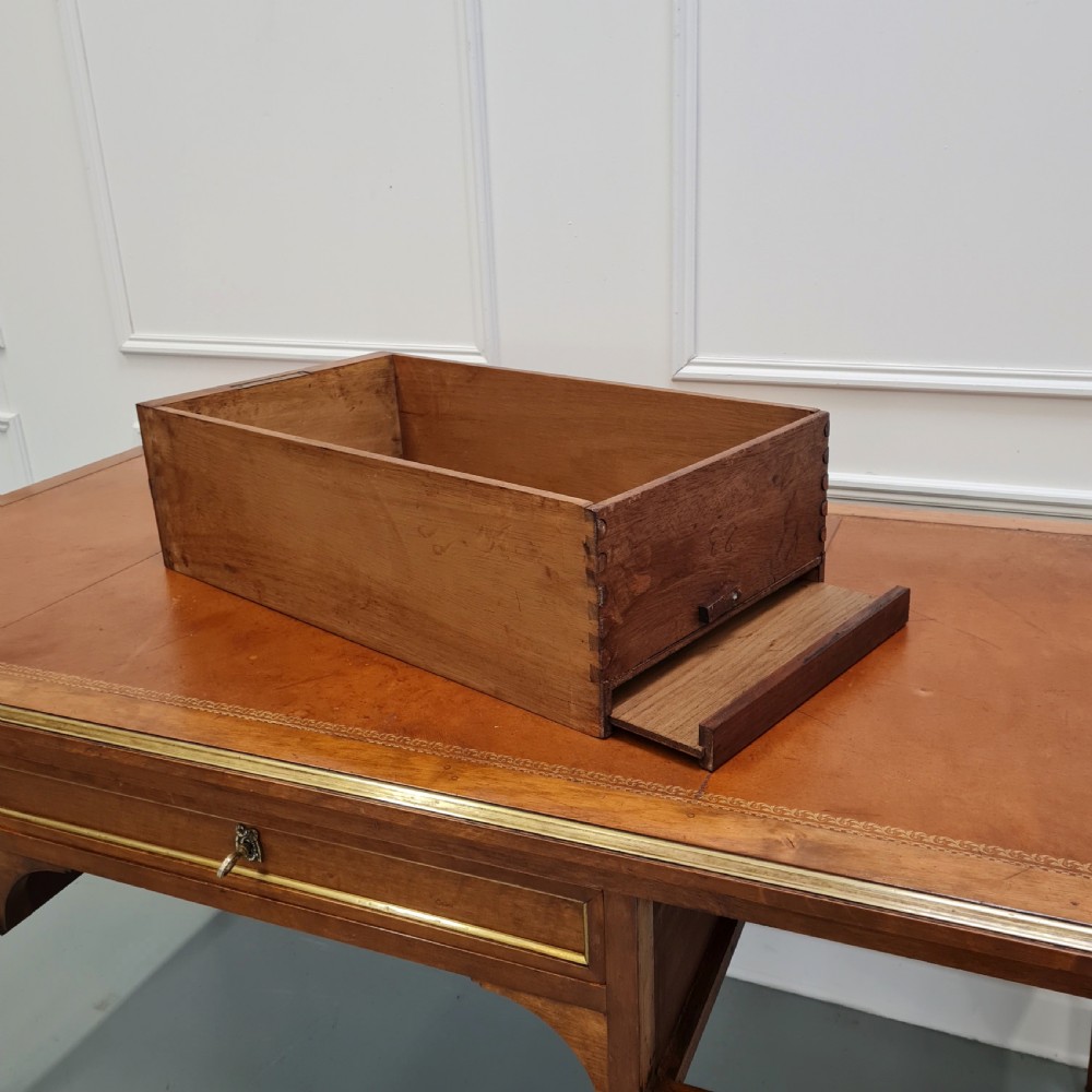 Large Antique French Mahogany Desk c1930 View VIII