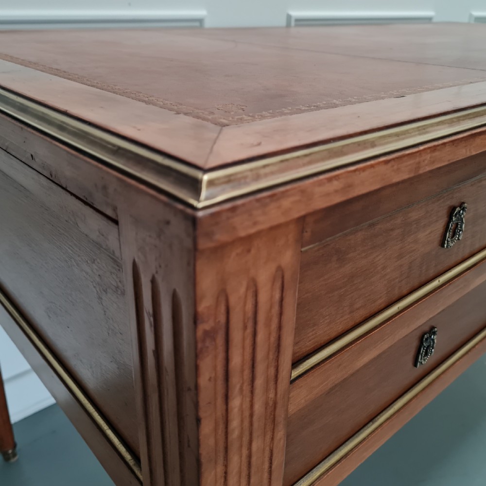 Large Antique French Mahogany Desk c1930 View X