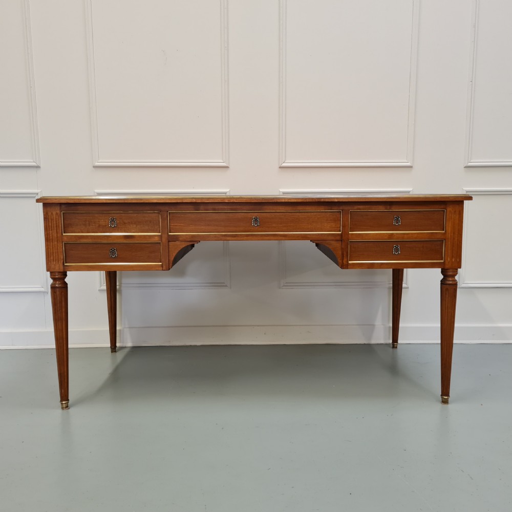 Large Antique French Mahogany Desk c1930 View XI