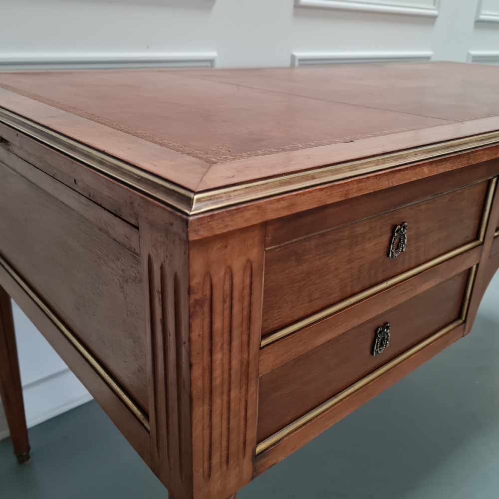 Large Antique French Mahogany Desk c1930 View XII