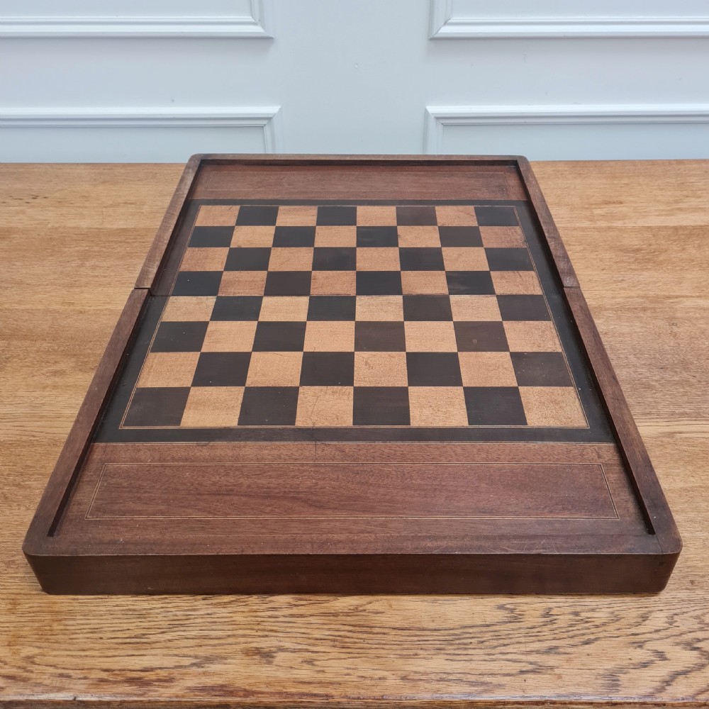 Large French Antique Wooden Games Box C1900 View IV