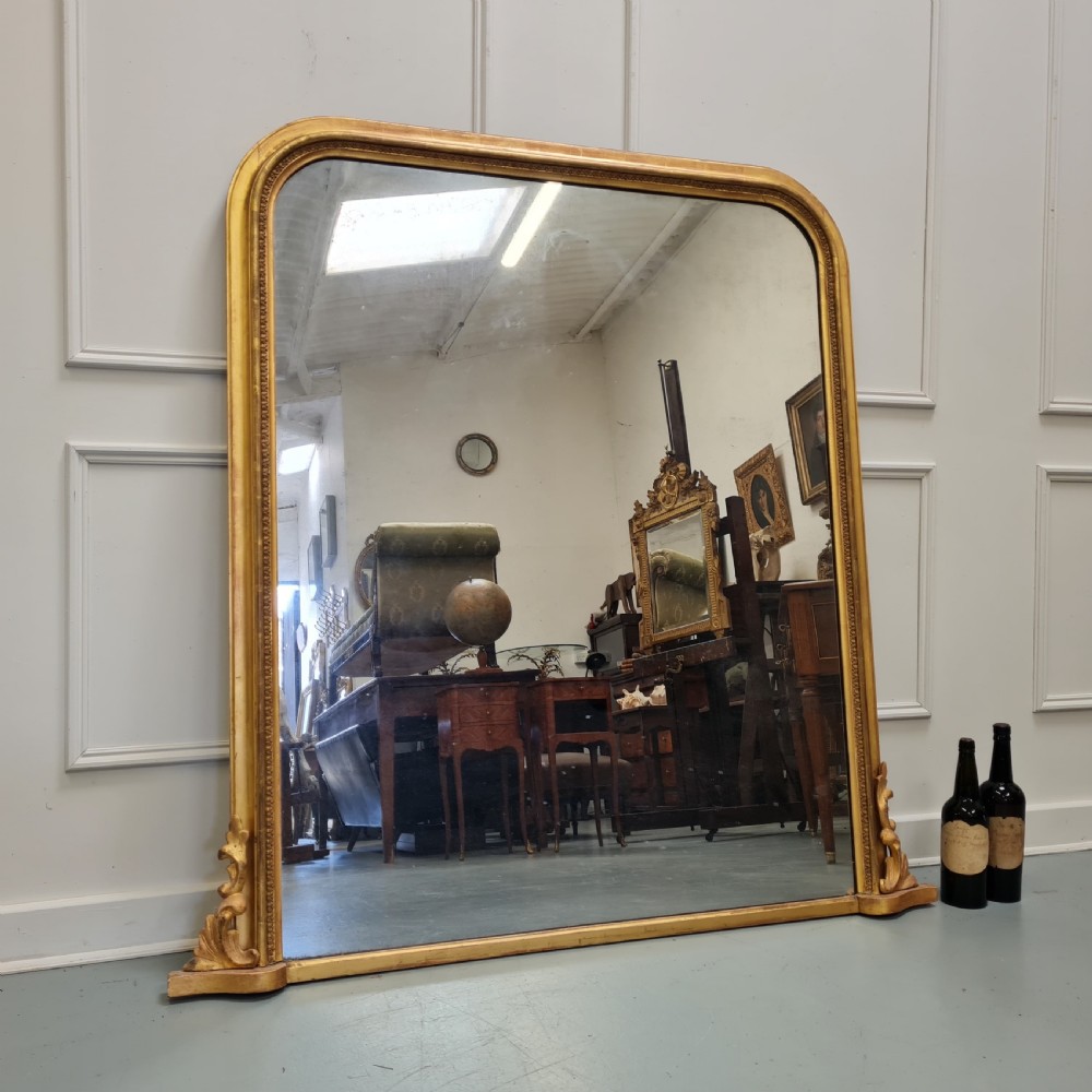 Antique English Overmantle Mirror C1870 View III