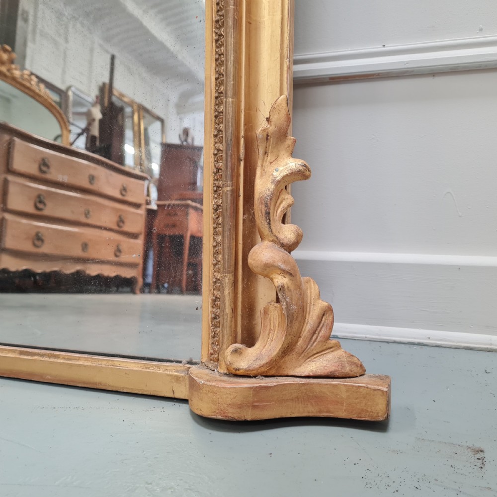 Antique English Overmantle Mirror C1870 View V