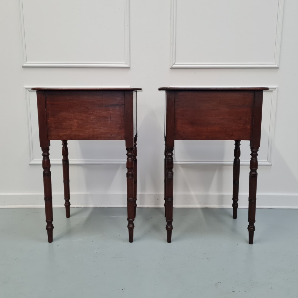 Rare Pair of Mahogany English Bedside Tables c1830 View V