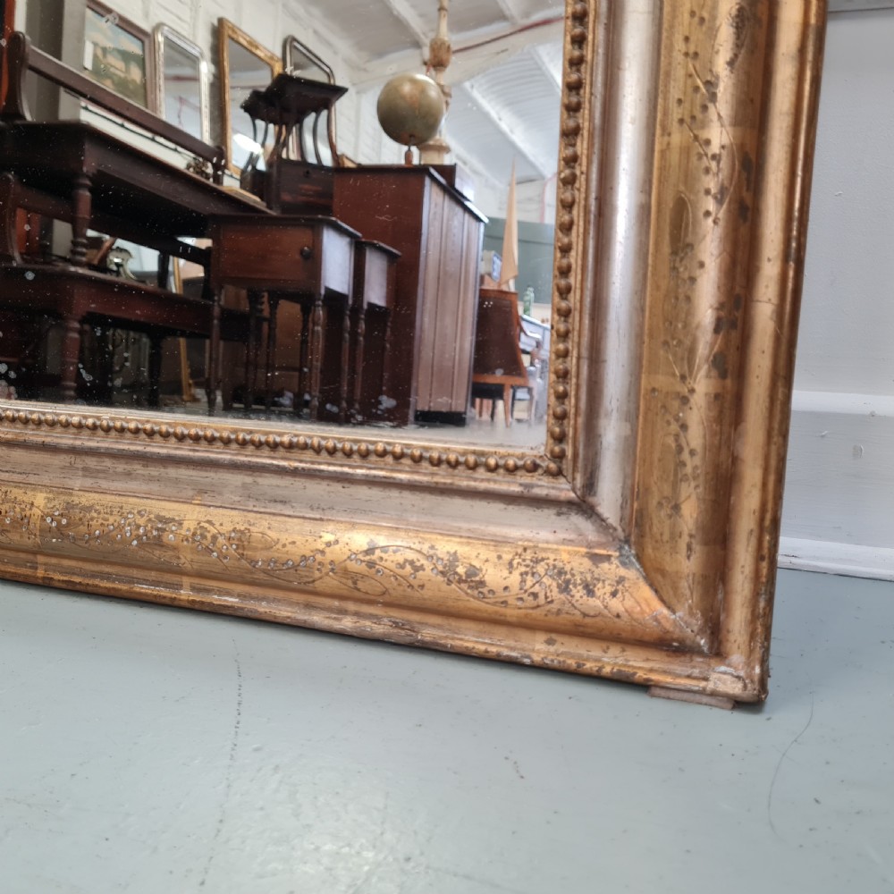 Antique French Silver and Gold Gilded Mirror c1880 View II