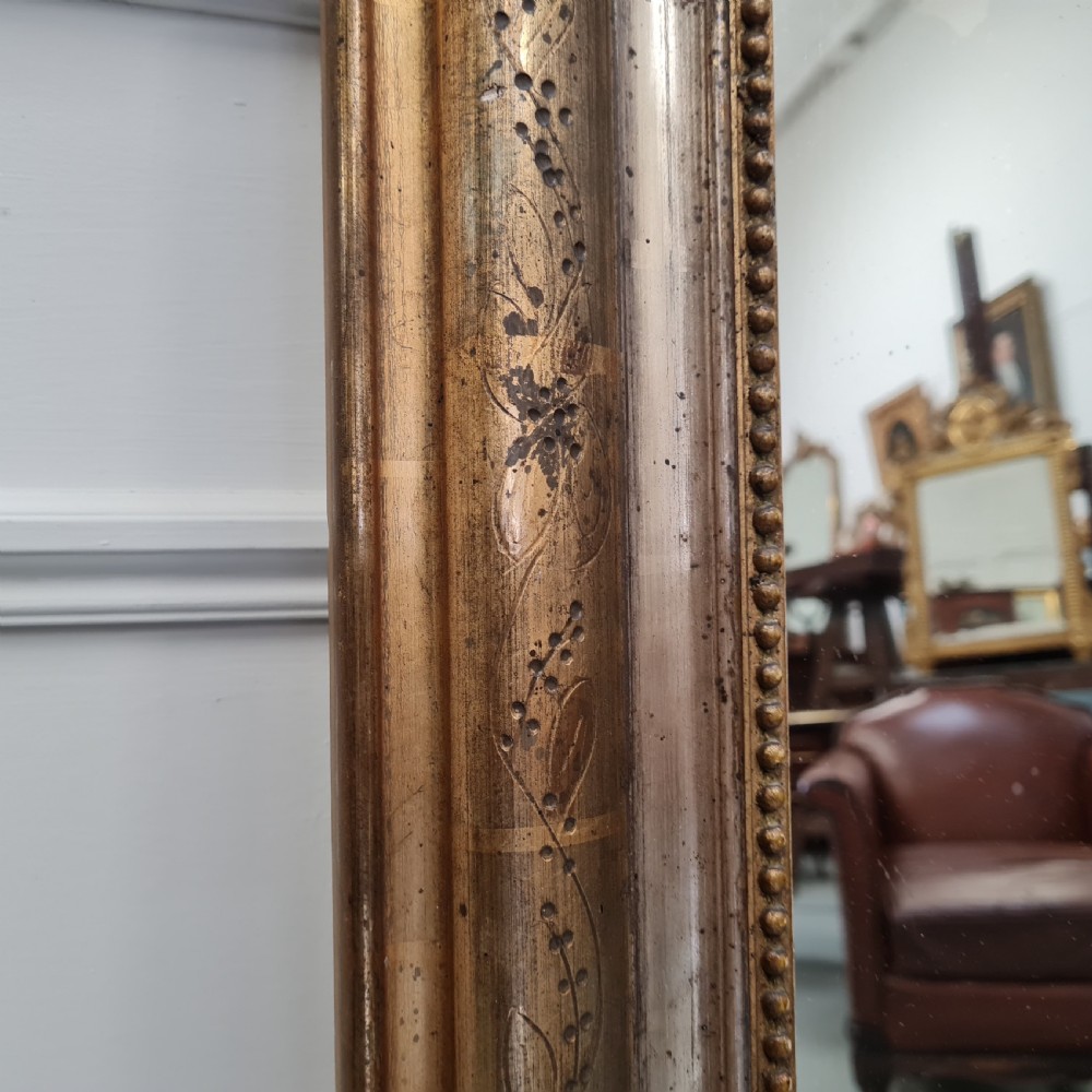 Antique French Silver and Gold Gilded Mirror c1880 View III