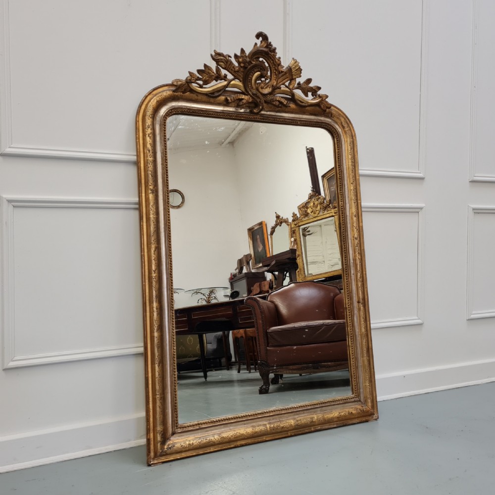 Antique French Silver and Gold Gilded Mirror c1880 View IV