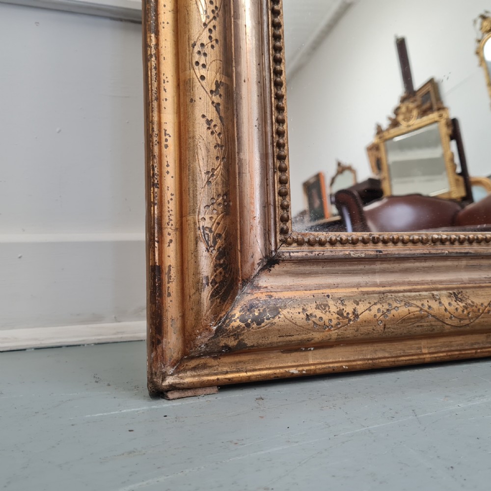 Antique French Silver and Gold Gilded Mirror c1880 View VI