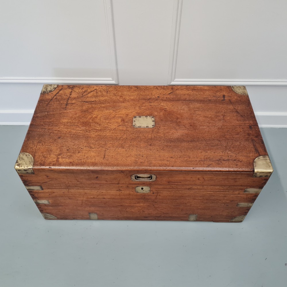 Antique Military Campaign Camphor Wood Box c1890 View V
