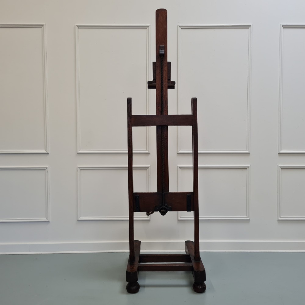 Antique French Oak Winder Easel C1860
