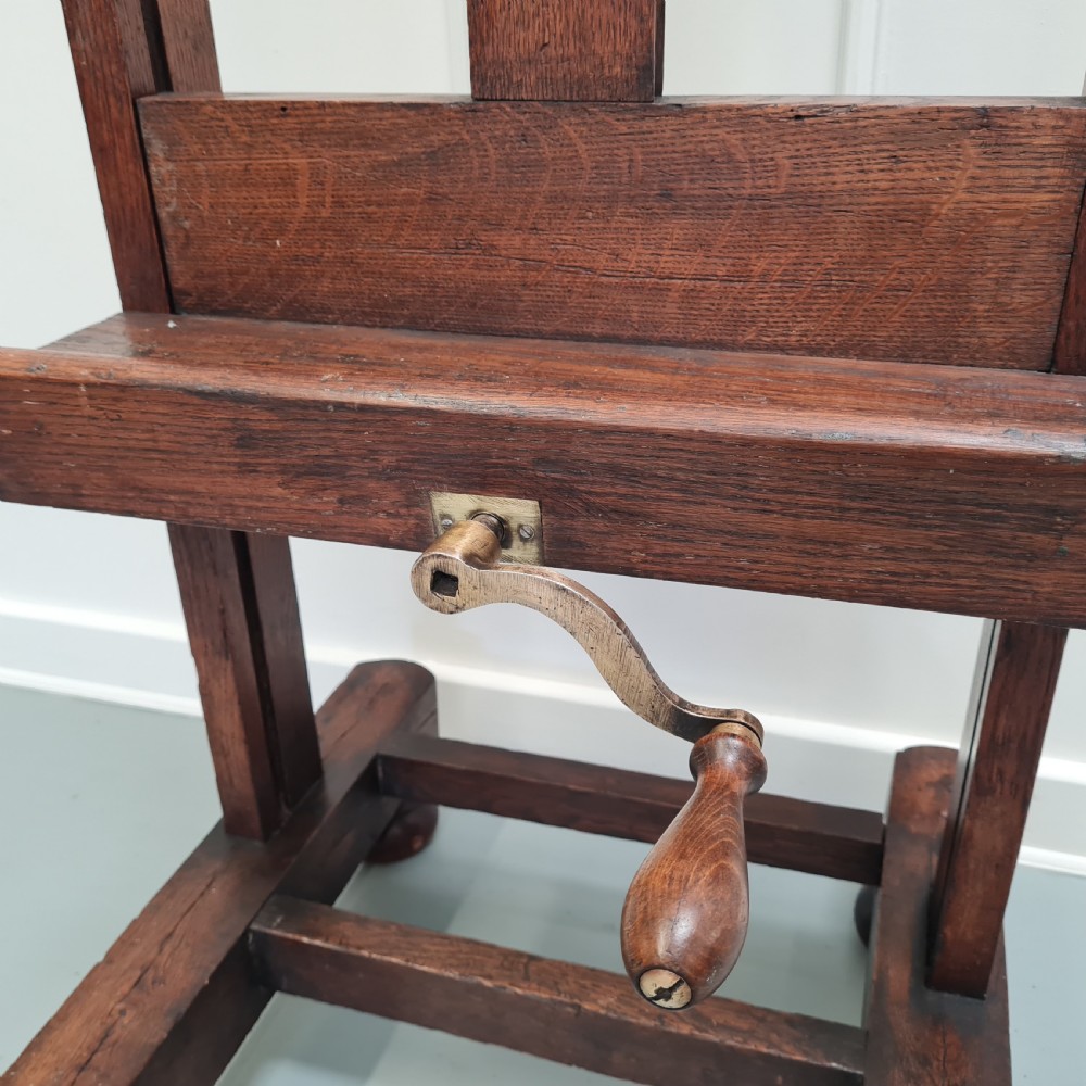 Antique French Oak Winder Easel C1860 View III
