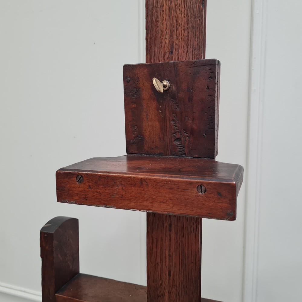 Antique French Oak Winder Easel C1860 View IV