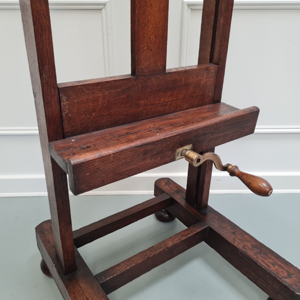 Antique French Oak Winder Easel C1860 View VI