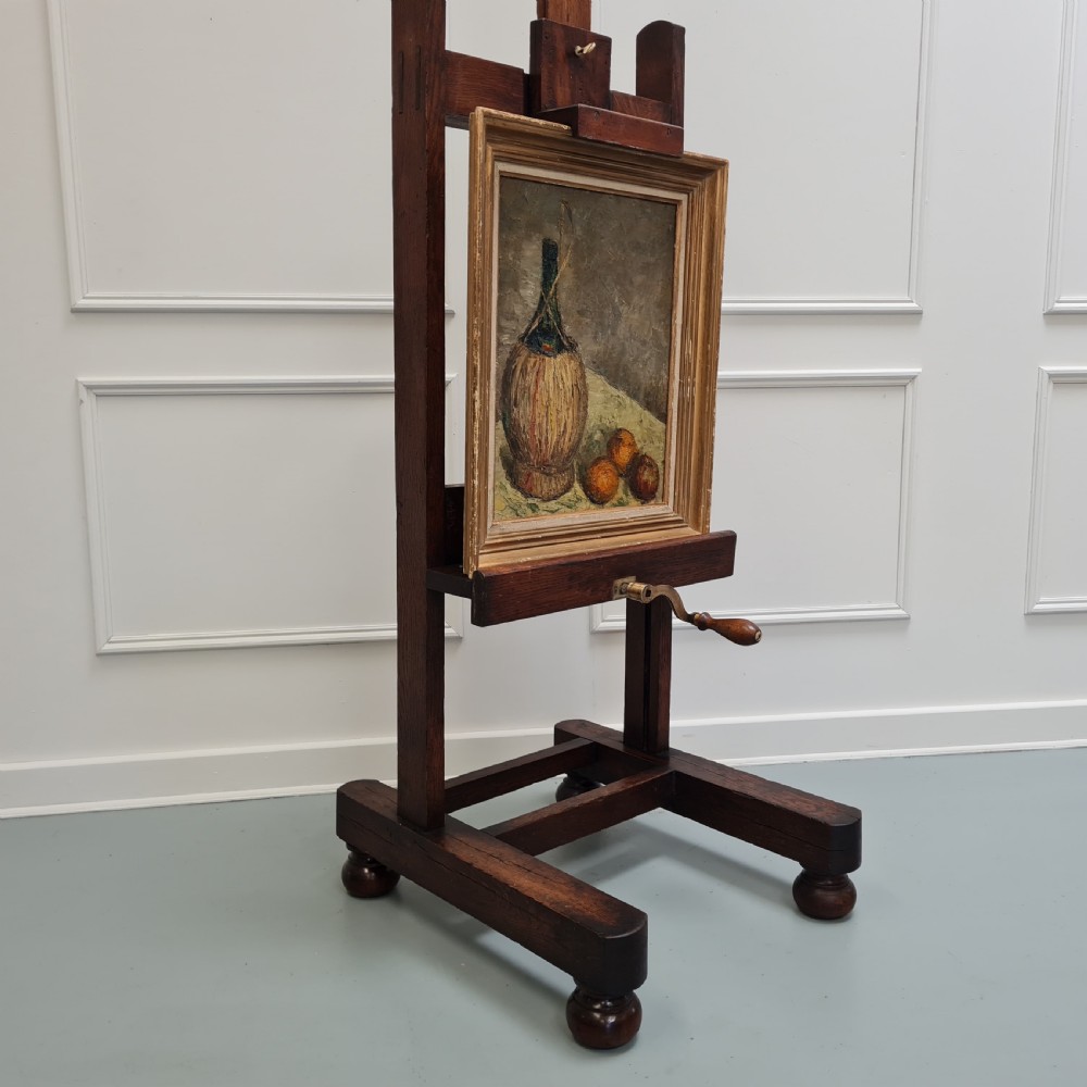 Antique French Oak Winder Easel C1860 View VII
