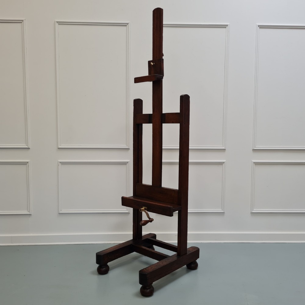 Antique French Oak Winder Easel C1860 View VIII