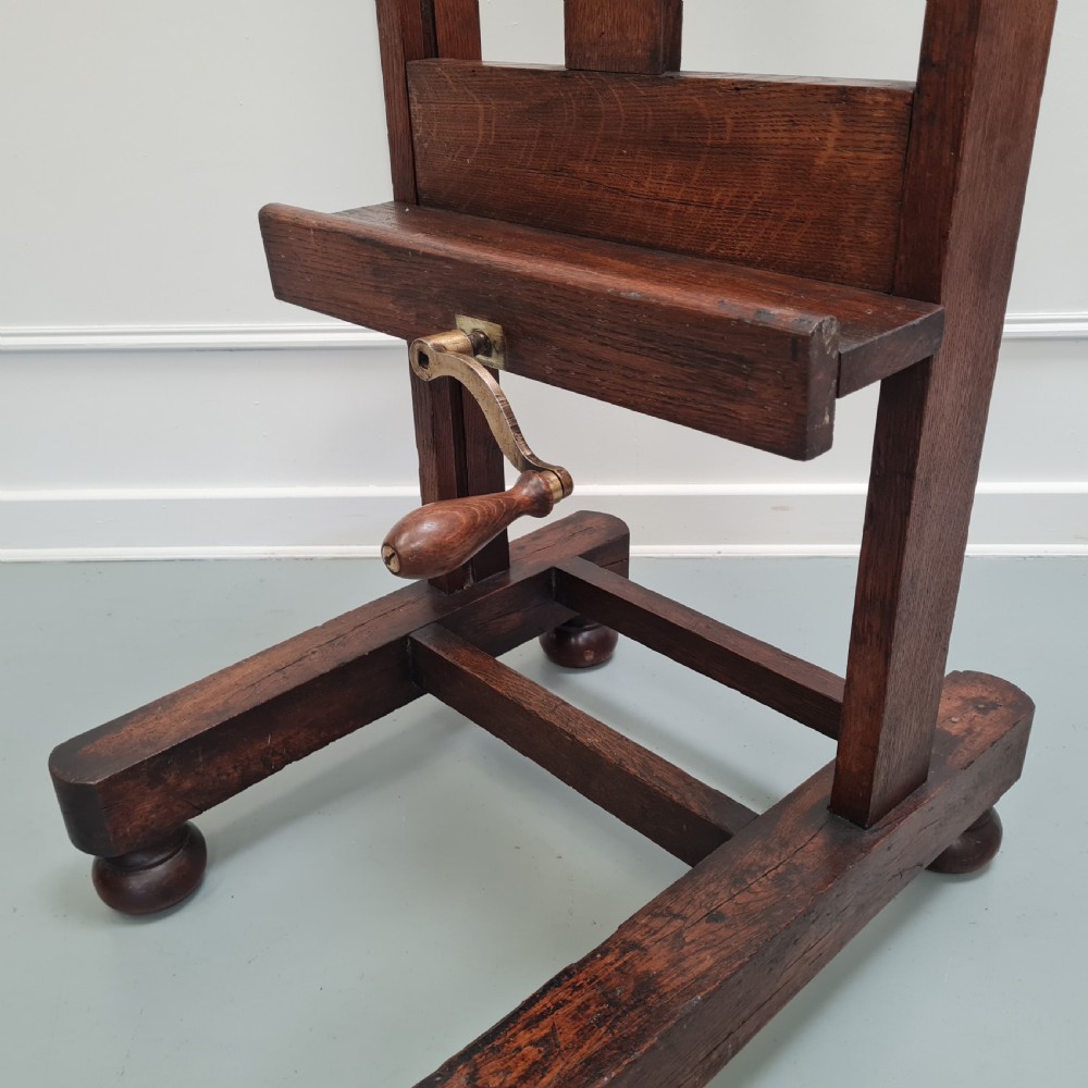 Antique French Oak Winder Easel C1860 View IX