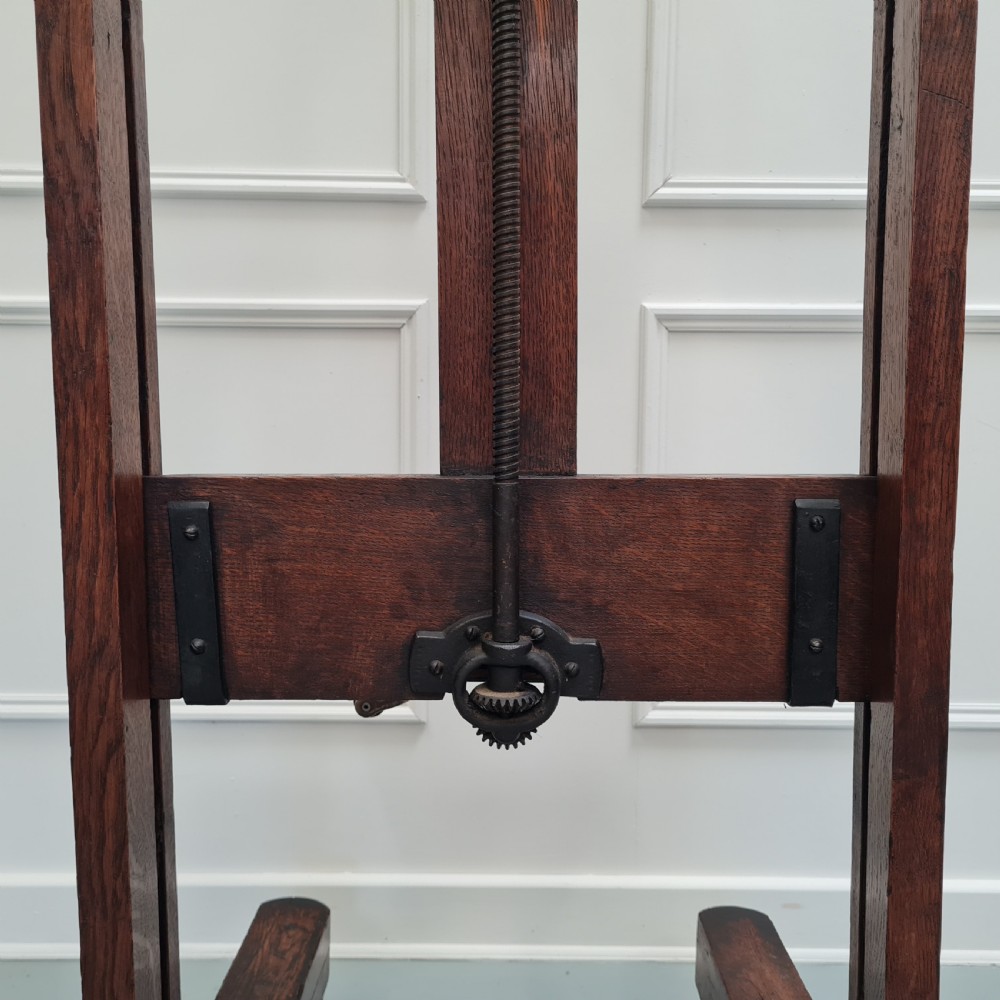 Antique French Oak Winder Easel C1860 View XI