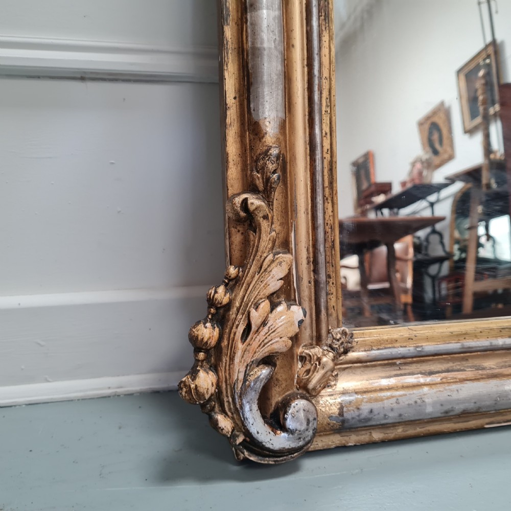 Antique French Gilded Lovebirds Mirror c1890 View II