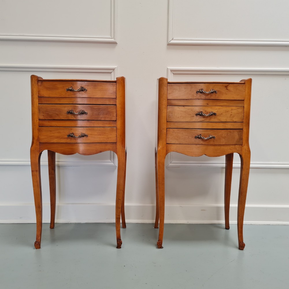 Pair of Cherrywood Bedside Tables c1930
